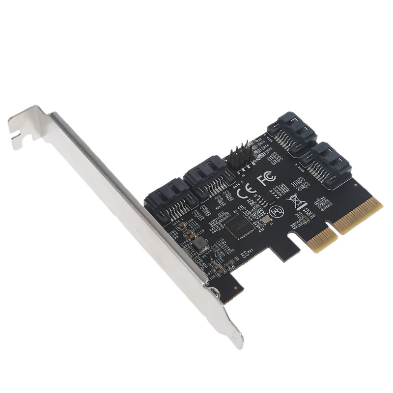 btsg 4 Port SATA III 6GB/S PCI-E X4 To SATAController SSD Card w/ Low Profile Bracket