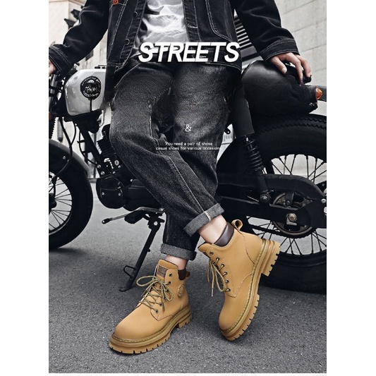 Giày cao cổ nam da lộn Fashion sport phong cách biker cực chât thời trang ulzzang Hàn Quốc TH-99