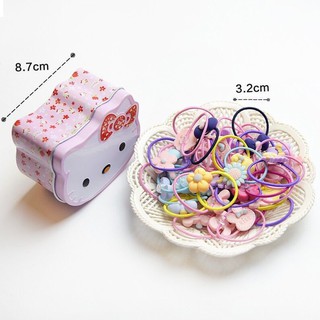 Hộp 40 Thun Cột Tóc Hello Kitty Dễ Thương Cho Bé