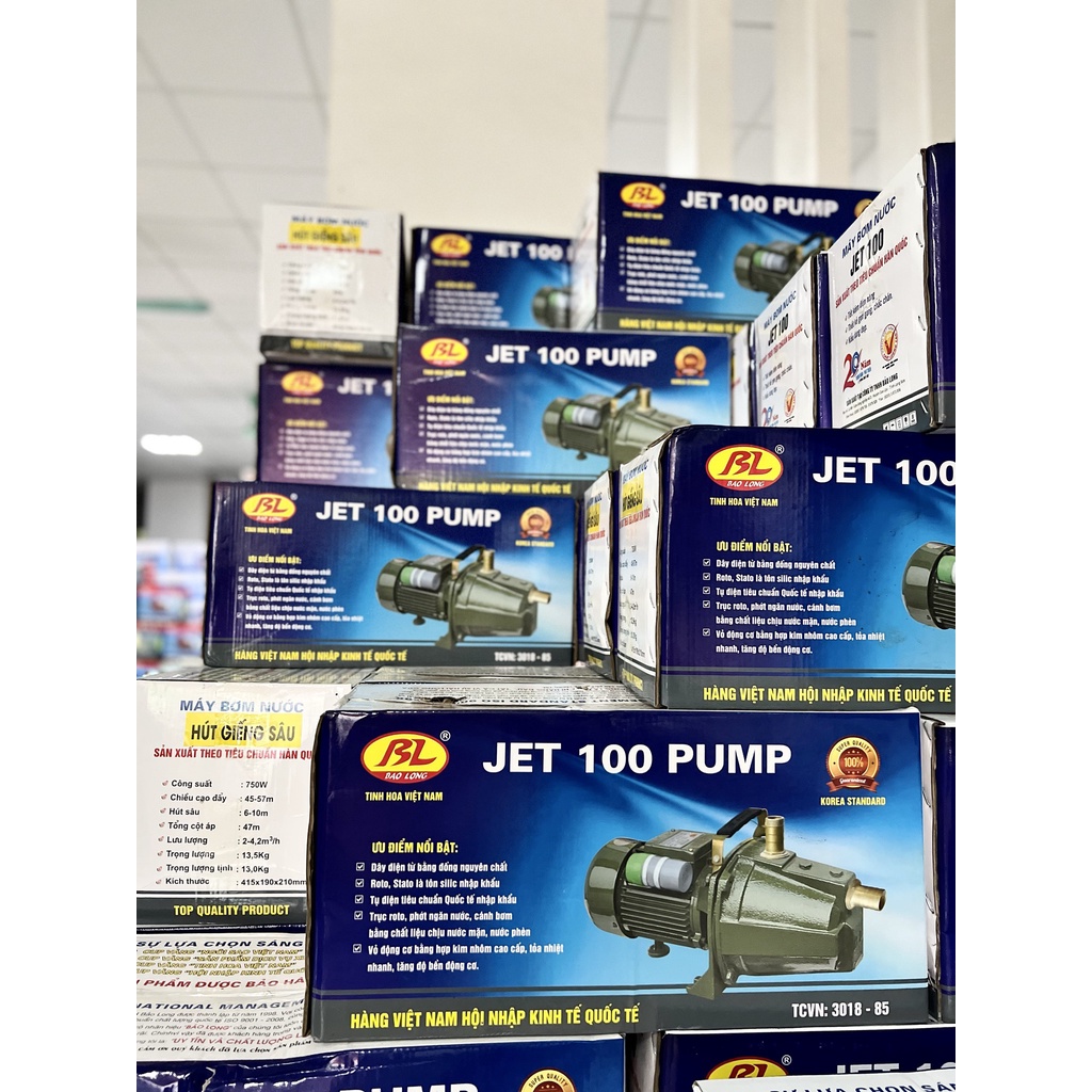 Máy Bơm Nước Con Lợn Jet 100 Bảo Long 750w Công Nghệ Hàn Quốc Thích Hợp Sử Dụng Trong Bơm Nước Sinh Hoạt, Dân Dụng