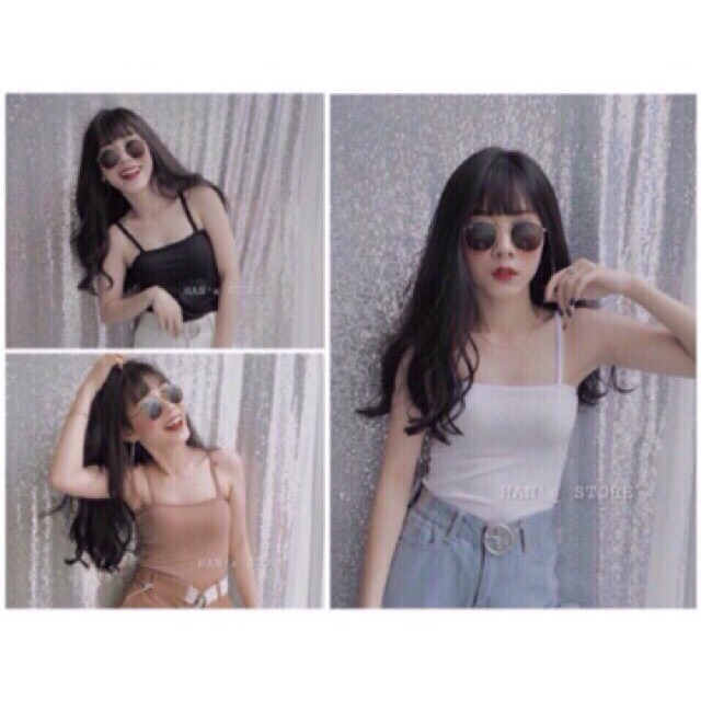 Áo 2 dây bản ngang cotton lụa đẹp | BigBuy360 - bigbuy360.vn