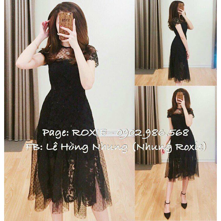 ĐẦM XÒE LƯỚI BI TRONG PHỐI REN D0737170