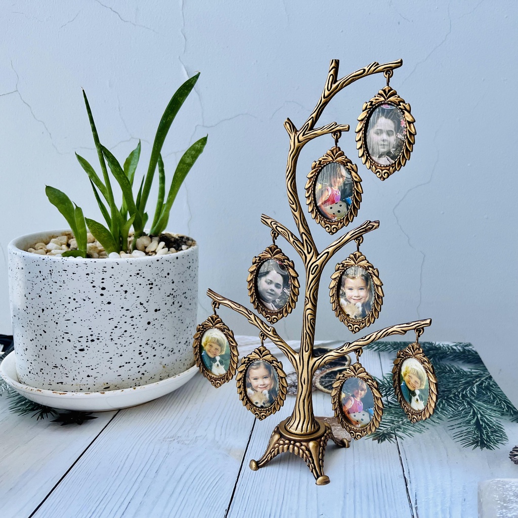 Khung Ảnh Family Tree Kim Loại, Khung Hình Gia Đình, Khung Ảnh Để Bàn Trang Trí Phòng Ngủ Lula Decor