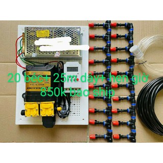 Bộ tưới cây tự động bơm đôi Sinleader 20 béc cam tưới cây, tưới lan, tưới rau 30m2