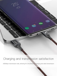 Cáp sạc nhanh S8/S8+,S9/S9+, Note8,Note9 Chuẩn BASEUS X-Shaped Light