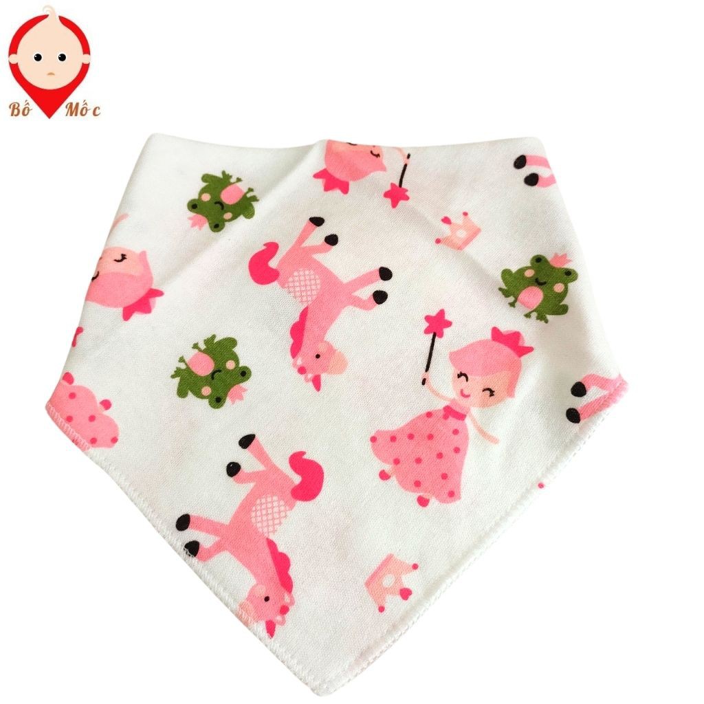 Khăn Yếm Tam Giác Chất Liệu Cotton 2 Lớp Mềm Mịn Cao Cấp Có Cúc Bấm Cho Bé Yêu - Shop Bố Mốc