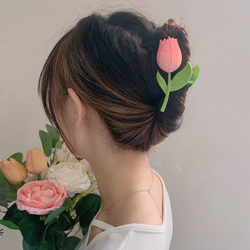Kẹp Tóc Hình Hoa Tulip Thời Trang Cho Nữ
