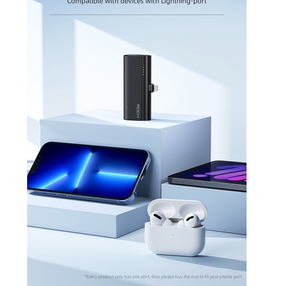 Pin sạc dự phòng thích hợp chân cắm lightning Rockspace P82 5000mAh sạc nhanh PD 20W - Hàng chính hãng có bảo hành