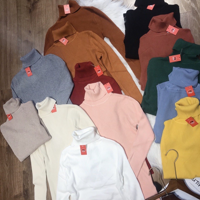 Áo Len Cổ Lọ Tay Dài, Áo Tăm Len Pha Lông Hàng Quảng Châu Cao Cấp | BigBuy360 - bigbuy360.vn