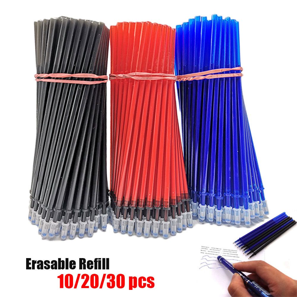 Set 10/ 20/ 30 ruột bút bi mực đe / xanh dương/ đỏ 0.5mm có thể xóa được