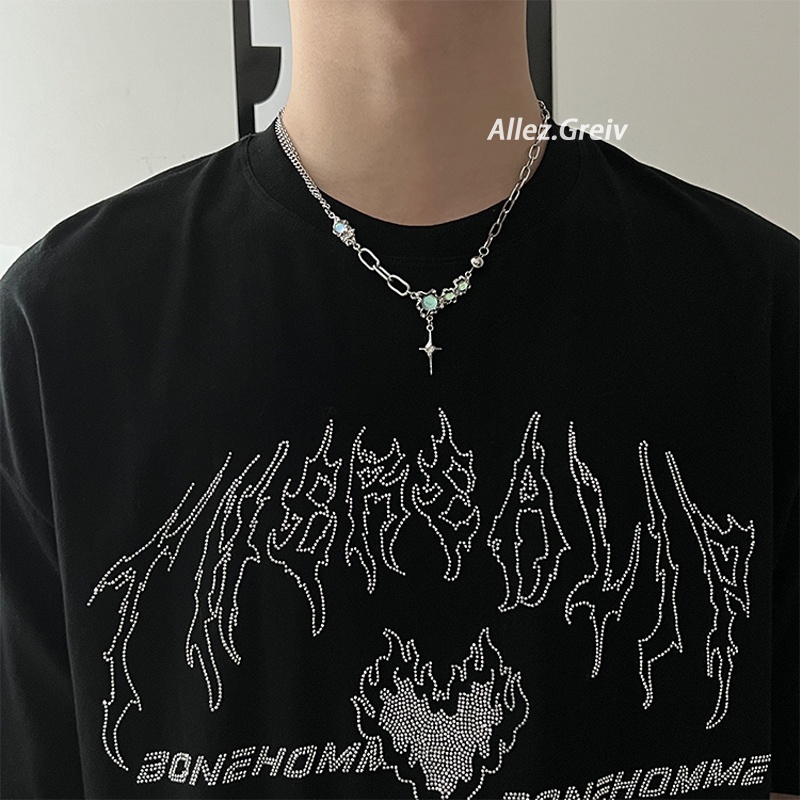 Vòng cổ Mặt Đá Mặt Trăng Phong Cách Hip Hop Thời Trang Cho Nam Nữ