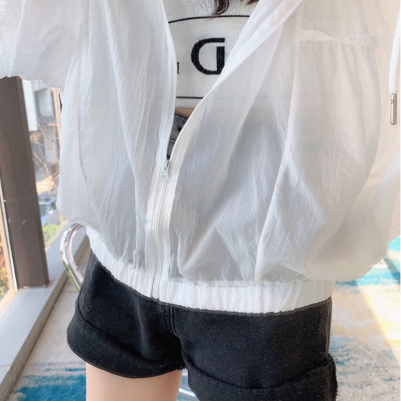 Áo Khoác cardigan Mỏng Trong Suốt Dáng Rộng Chống Nắng Đính Kim Sa Phong Cách Hàn Quốc Cho Nữ