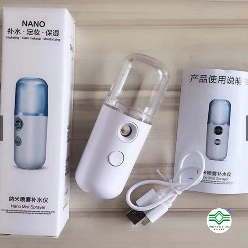 Máy Phun Sương Xông Hơi Mặt NaNo Mini Cầm Tay Hỗ Trợ Dưỡng Da Cấp Nước Tối Đa - Loại 1 mã VT929