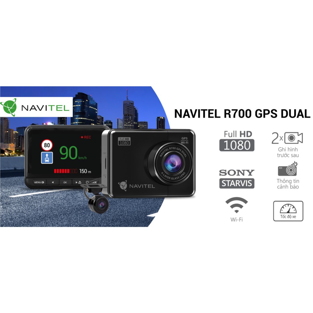 [Miễn Phí Lắp Đặt]  Camera Hành Trình Navitel R700 GPS Dual [Kèm Thẻ Nhớ 32Gb] | WebRaoVat - webraovat.net.vn