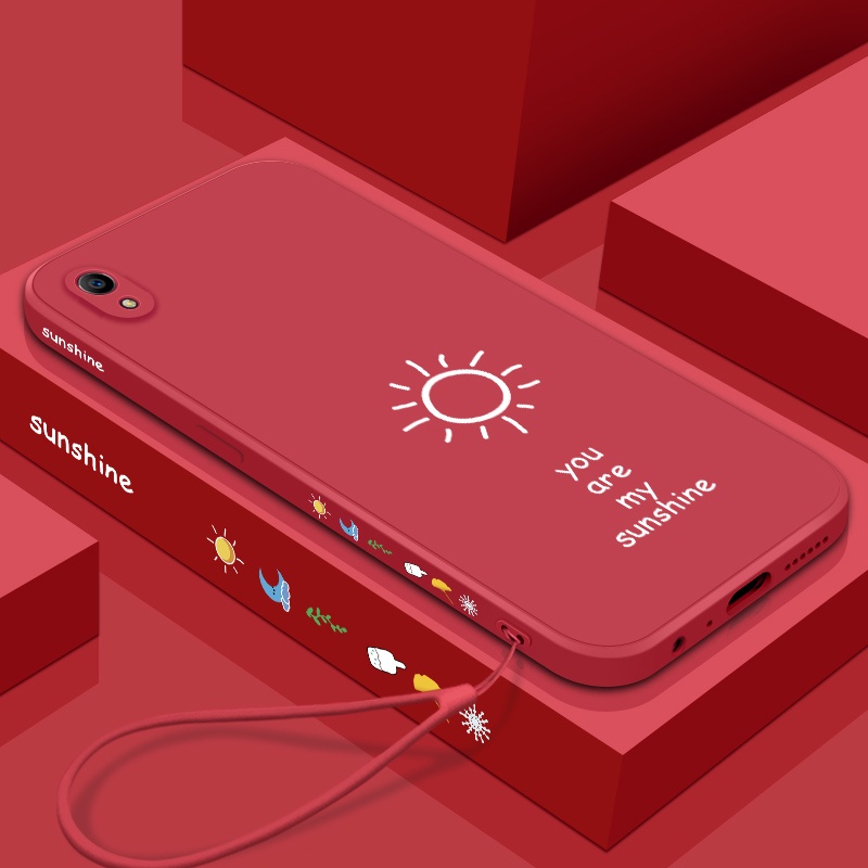 Ốp Điện Thoại silicone Mềm Họa Tiết Mặt Trời Nhỏ Đơn Giản Có Dây Đeo Cho OPPO a37 a74 5G a54 a71 a92 a52 a72