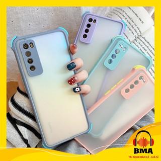 Ốp lưng xiaomi redmi note 10 /note 8/ note 8 pro/note 9s/note 9 pro/note 9/  nhám viền màu chống sốc 4 góc bảo vệ camera