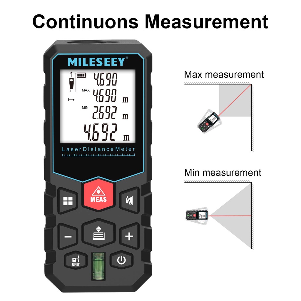 Mileseey Máy Đo Khoảng Cách Laser Cầm Tay X5 40M 60M 80M 100M