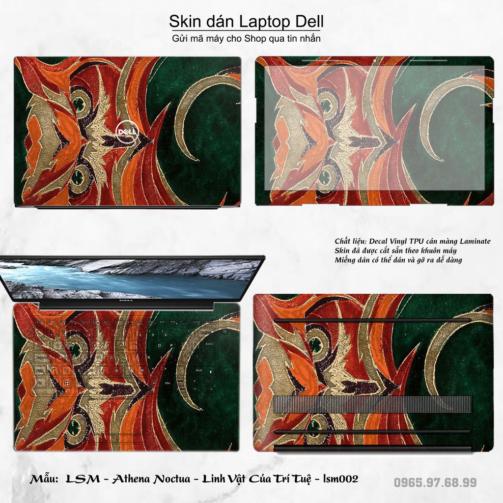 Skin dán Laptop Dell in hình Athena Noctua - Linh Vật Của Trí Tuệ - lsm002 (inbox mã máy cho Shop)