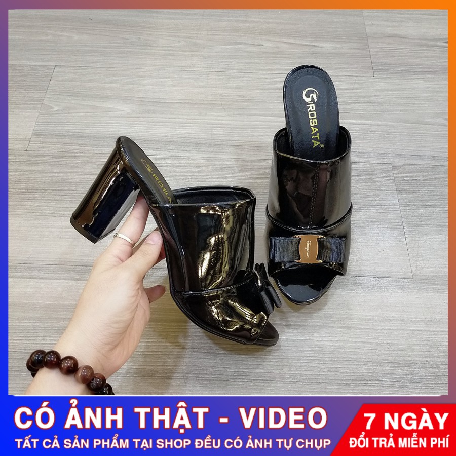 [ẢNH THẬT - FREE SHIP] Dép thời trang nữ đính nơ cao cấp ROSATA RO298 - HÀNG VIỆT NAM - BKSTORE