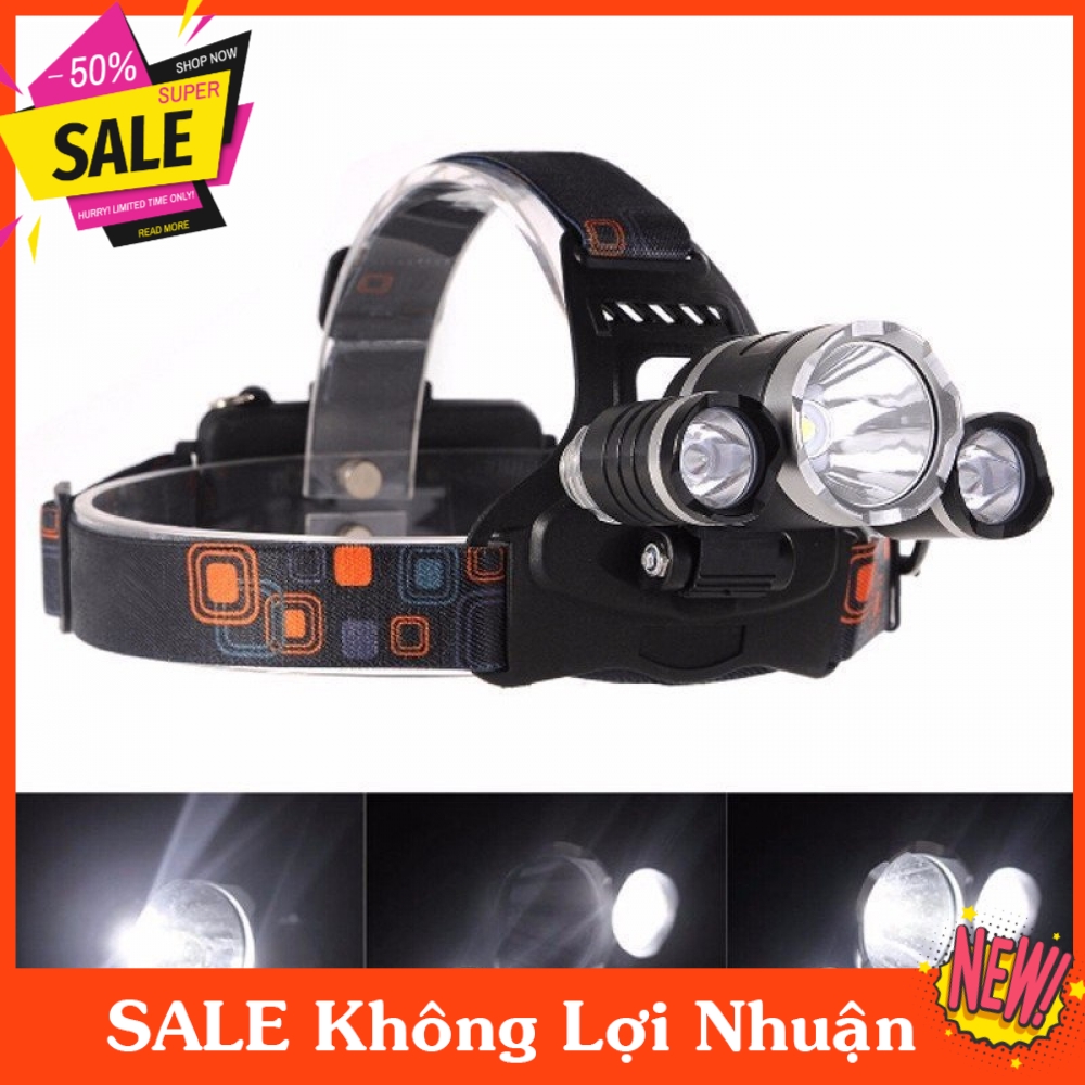 Đèn Pin 3 Bóng T6 Đội Đầu Siêu Sáng - [shopongvang24h]