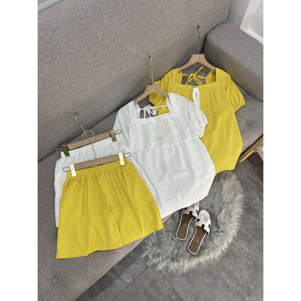 Set đồ nữ cá tính, set quần sóc áo quây đi chơi sang chảnh mùa hè đẹp 8A00207 | BigBuy360 - bigbuy360.vn