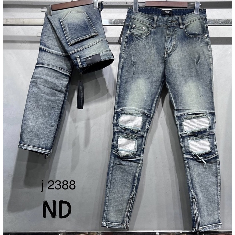 Quần jeans thời trang nam có hoạ tiết khoá vá da, Quần nam trẻ trung phong cách hàn quốc btshop từ 28 đến 32.