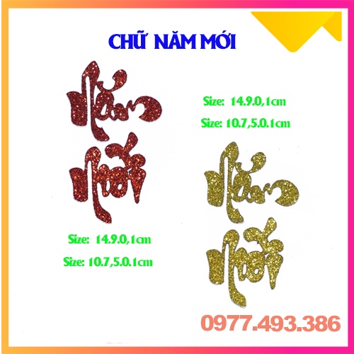 Chữ dán thư pháp kim tuyến -CHÚC MỪNG,NĂM MỚI[Trang trí dưa, dừa bưởi thư pháp ngày tết]ThanghaCalligraphy | BigBuy360 - bigbuy360.vn