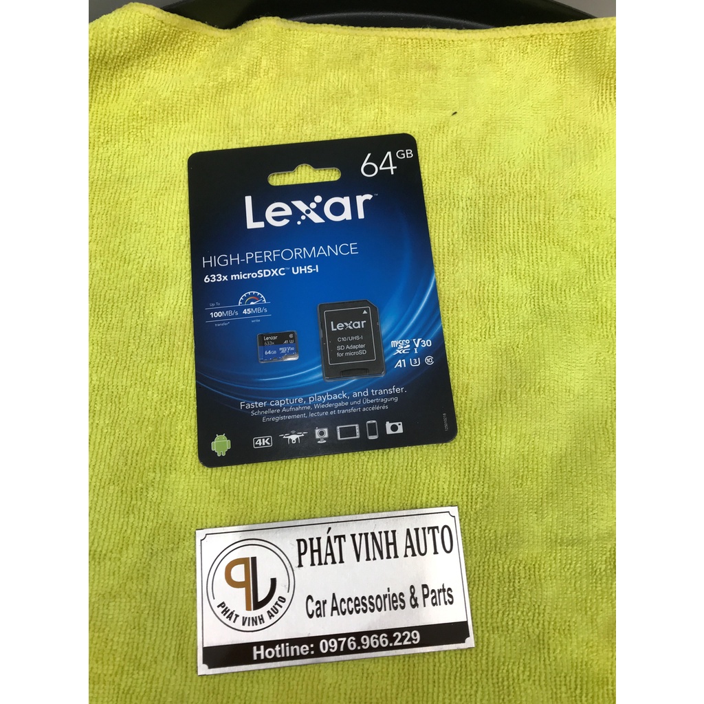 Thẻ nhớ 64GB MicroSDXC Lexar 633x A1 V30 95/45 MBs | BigBuy360 - bigbuy360.vn