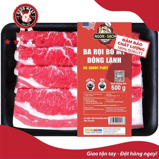 Thịt ba rọi bò mỹ bbq 500g - short plate u.s beef 8mm