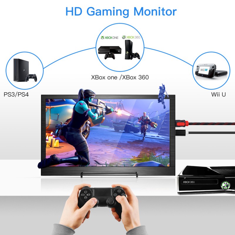 Màn hình chơi game 13.3inch 1080P HDR IPS tương thích với PS3 PS4 | BigBuy360 - bigbuy360.vn
