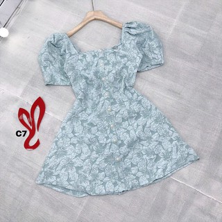 Đầm gấm xốp hở lưng cột dây nơ