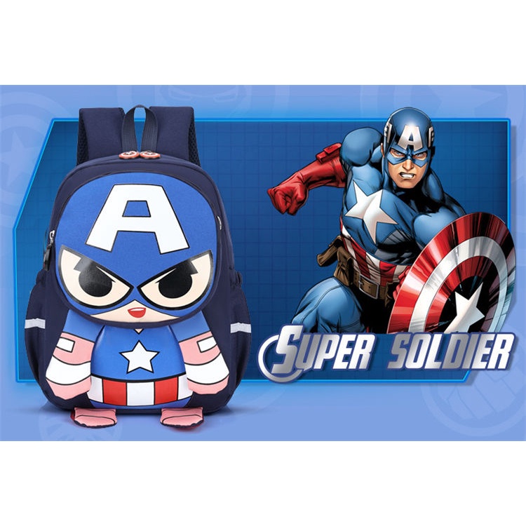 Balo Đi Học Họa Tiết Hoạt Hình Spiderman iron man Thời Trang Cho Trẻ Em