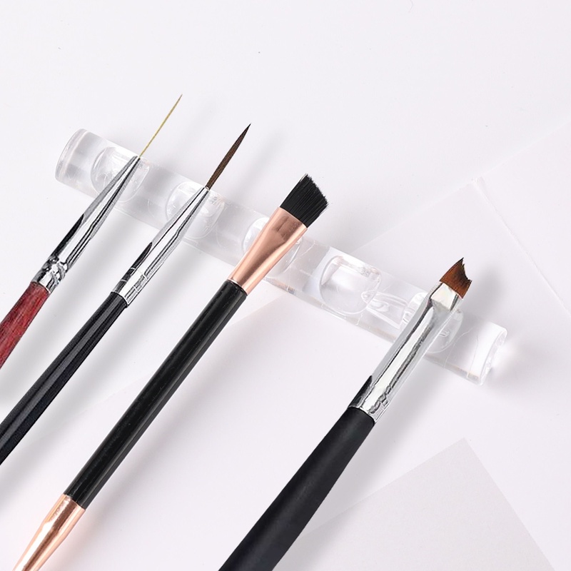 [Hàng mới về] Dụng cụ đựng bút vẽ móng 5 ngăn lưới bằng acrylic tiện dụng