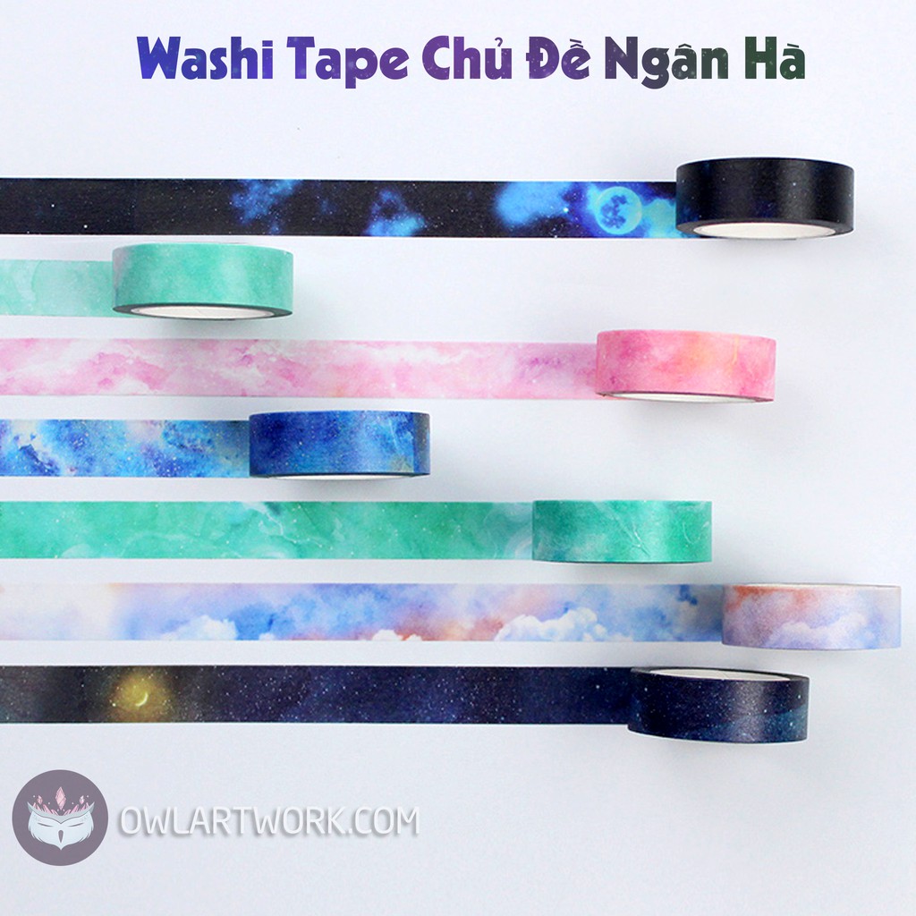 Băng dính trang trí Washi Tape CHỦ ĐỀ NGÂN HÀ (GALAXY)