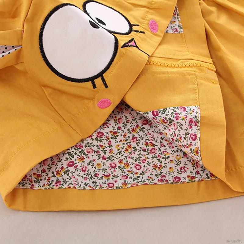 Áo khoác có nón tai thỏ dễ thương cho bé gái