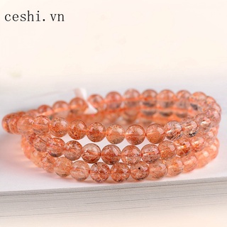 Golden Sun Three Rings Natural Crystal Stone Bracelets Men's and Women's Strawberry Gold Jinsha Cat's Eye