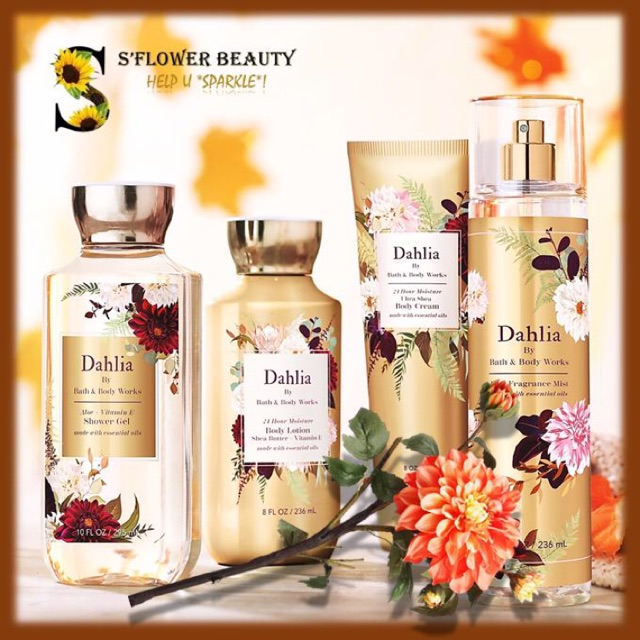 DAHLIA ✨| Bộ Sản Phẩm Gel Tắm - Dưỡng Thể - Xịt Thơm Toàn Thân Bath & Body Works