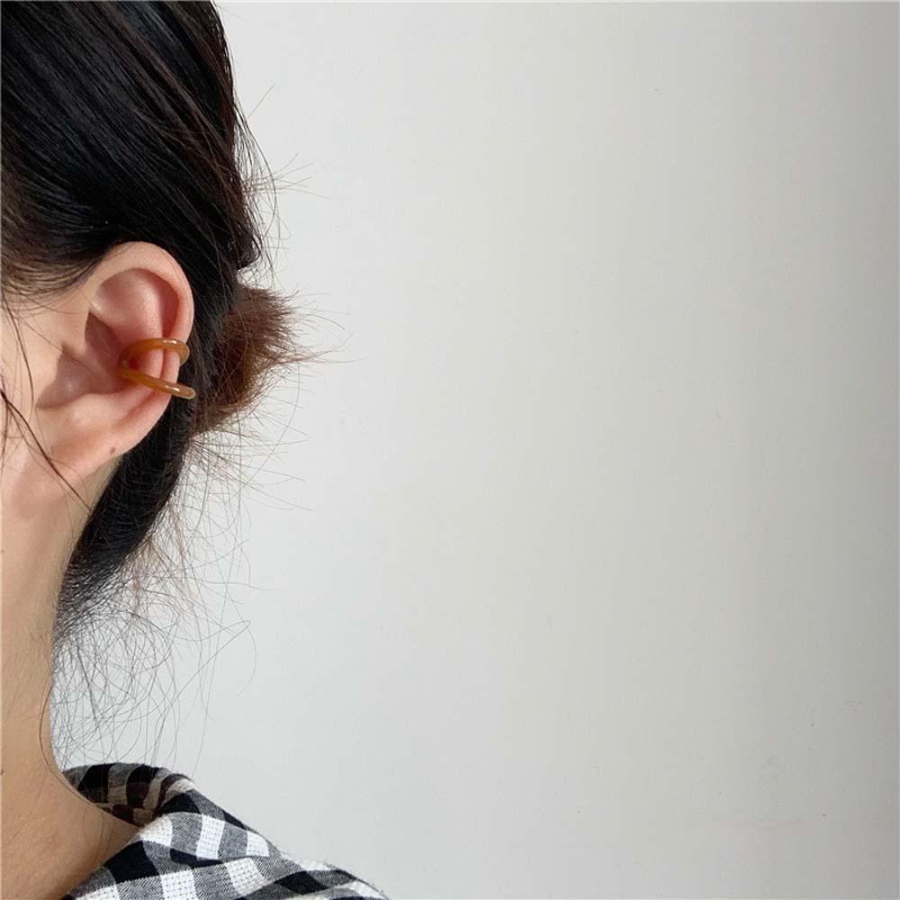 Khuyên Kẹp Vành Tai Bằng Nhựa Resin Hai Đầu Cho Nữ