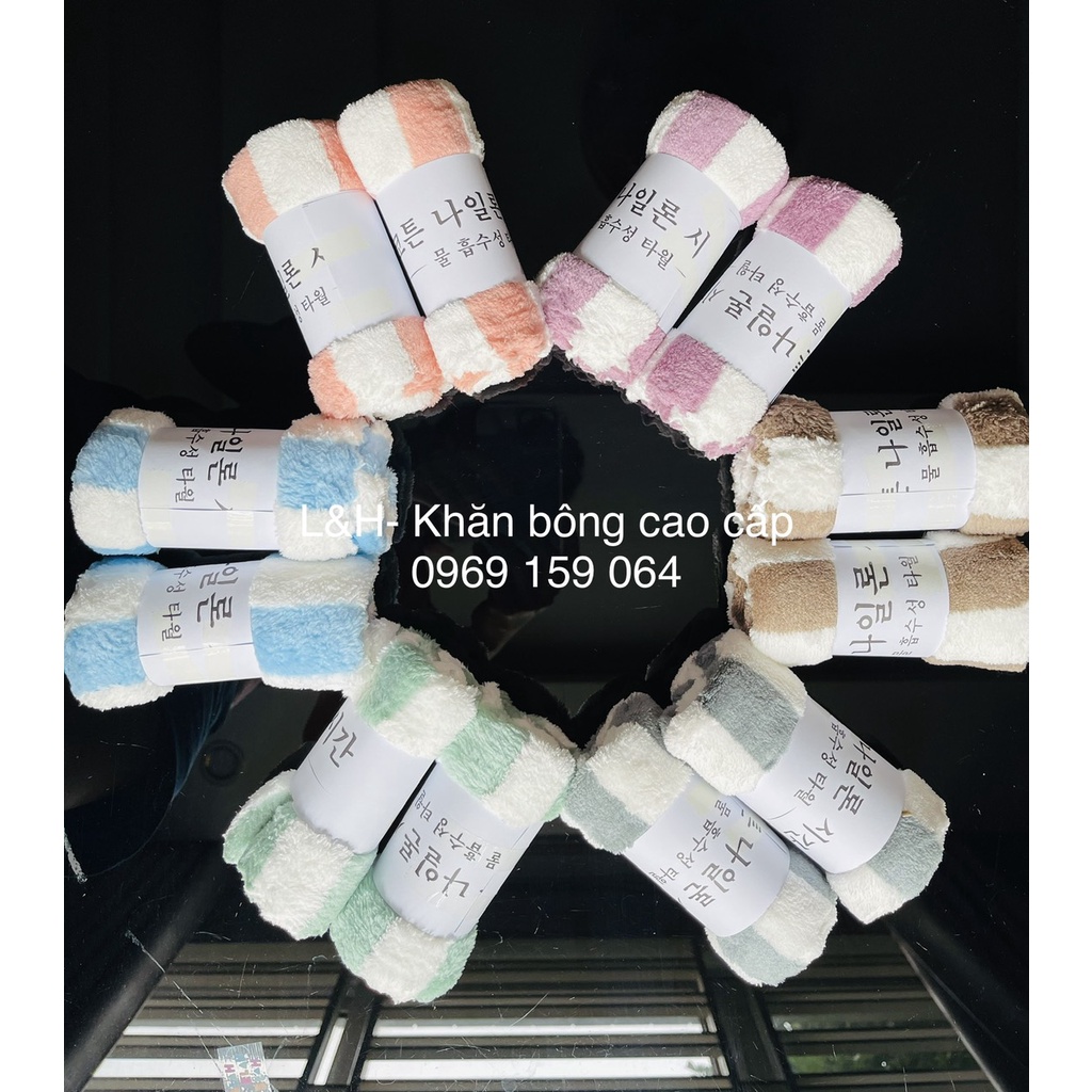 Combo 5 khăn lông cừu, siêu mềm, siêu mịn, KT 30x50cm