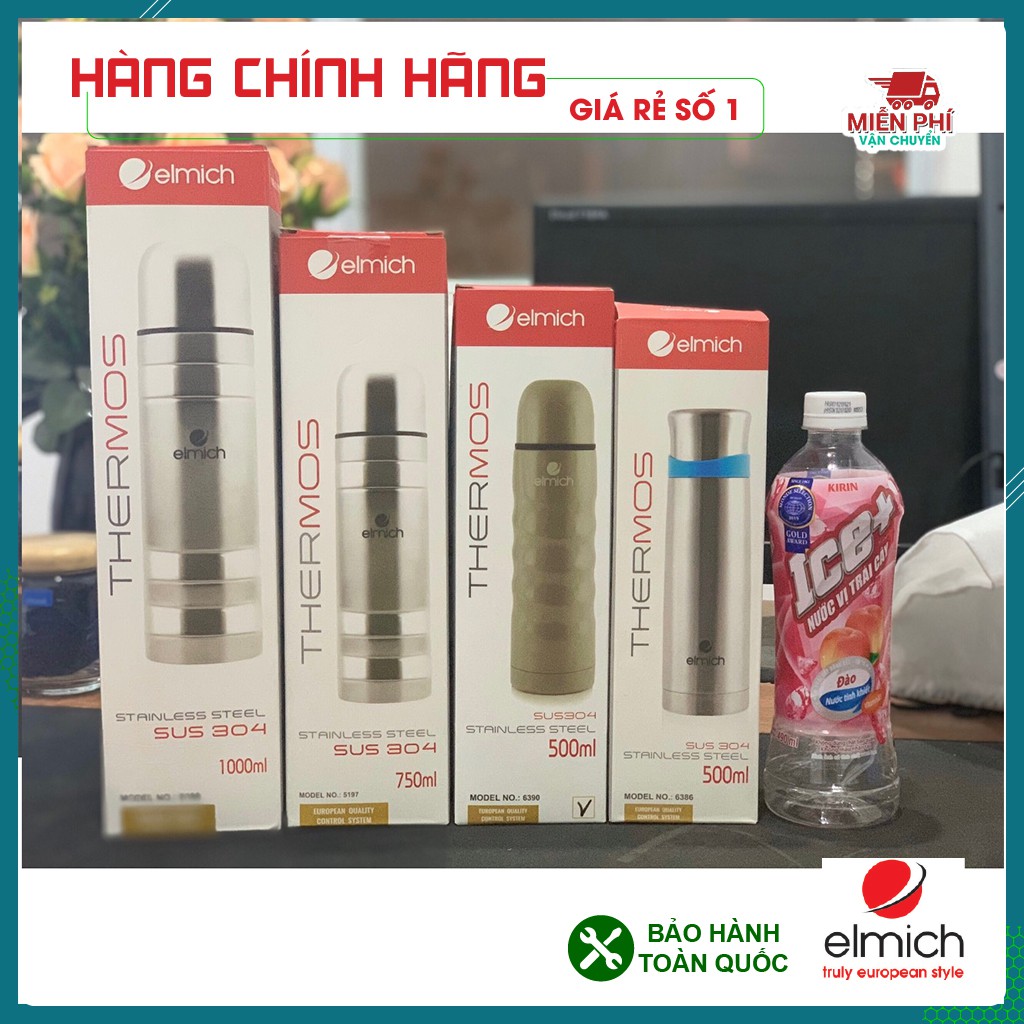 3 MẪU BÌNH GIỮ NHIỆT ELMICH BÁN TỐT NHẤT 500ML, 750ML, 1000ML, BÌNH GIỮ NHIỆT ELMICH NHẬP KHẨU