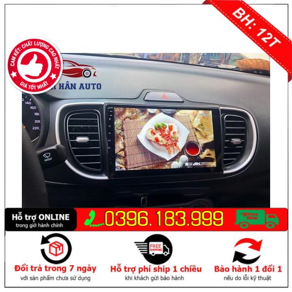 Màn hình DVD ô tô, màn hình lắp sim 4G cho xe KIA SOLUTO, RAM 2G ROM 32G, IPS chống chói, kính cường lực 2.5D