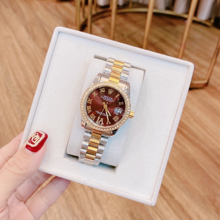 Đồng hồ nữ đẹp Rolex dây thép không gỉ hàng đẹp thời trang cao cấp chống  nước bảo hành 12 tháng -DH 13