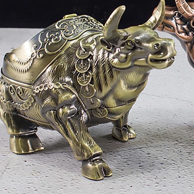 Gạt Tàn Trâu Đồng, Gạt Tàn Trâu Cỡ Đại Kim Loại Trang Trí Nhà Cửa