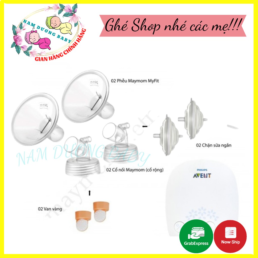 Bộ Phụ Kiện Maymom dùng cho máy Avent Sz 13-15-17-19-21-24mm(mix phụ kiện cho máy avent)