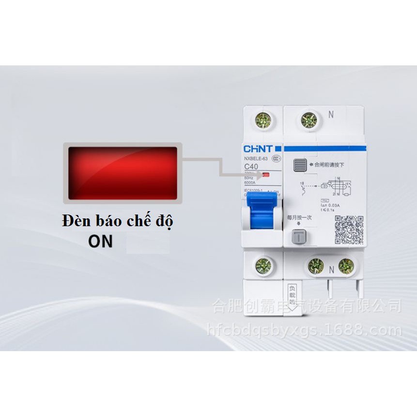 Cầu dao chống giật CHINT 1P-32A  dùng cho bình nóng lạnh, máy bơm, tủ lạnh...