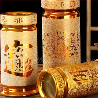 Ống Đựng Nhang Bàn Thờ Kim Sa (cao 18cm)