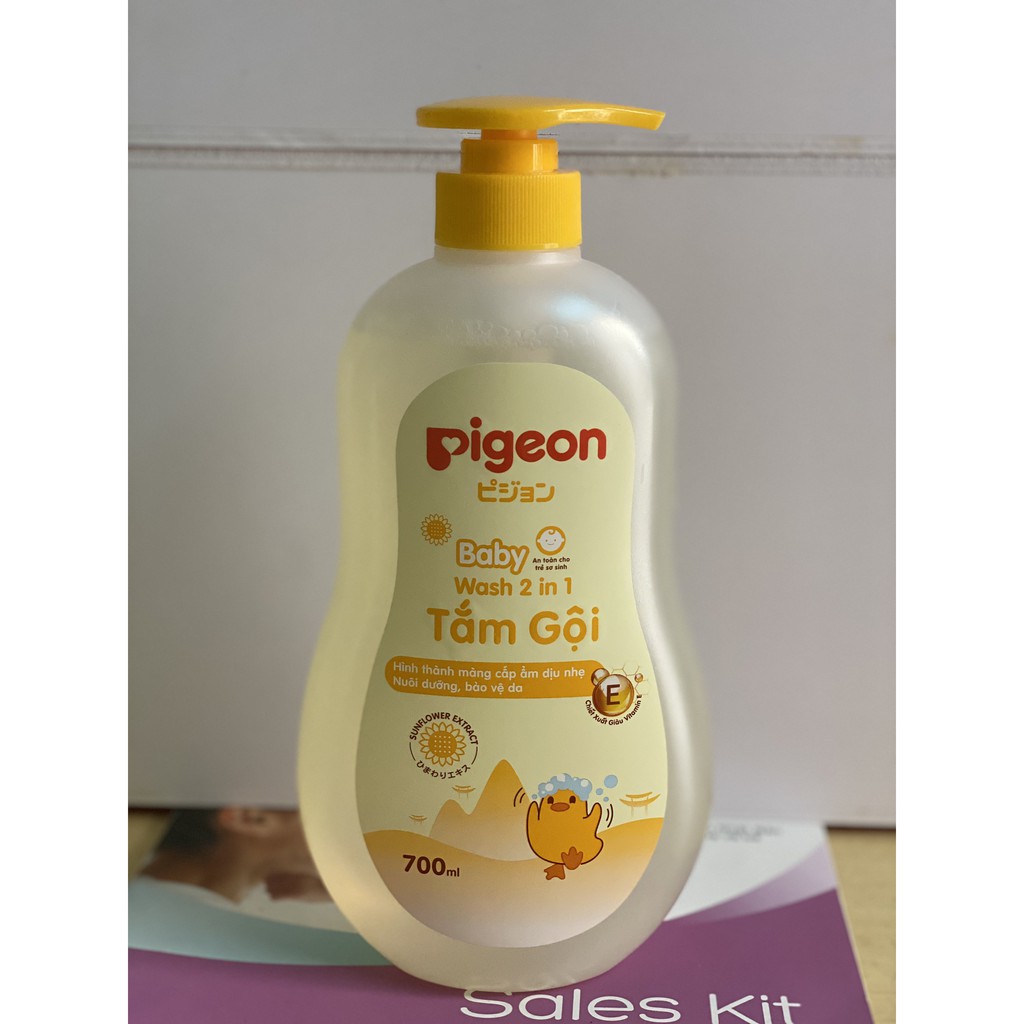 Sữa tắm cho bé, Sữa tắm gội dịu nhẹ pigeon 700ml/ chiết xuất Hoa Hướng Dương/ Jojoba