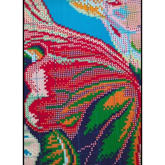 Tranh thêu chữ thập hoa sen - 180x80cm - 9CT thêu 4 sợi