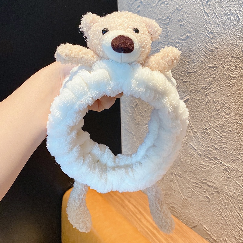 Băng đô cài tóc hình gấu bông dễ thương 8 màu tùy chọn