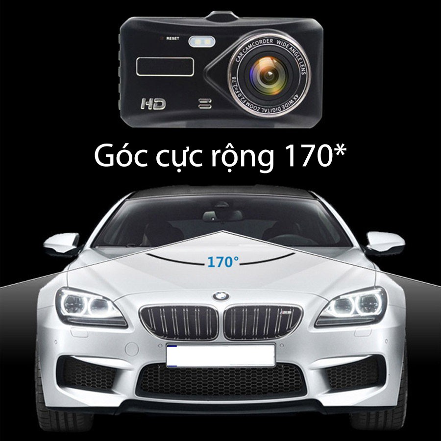 [MIỄN PHÍ GIAO HÀNG] Camera hành trình ô tô Ống kính kép 4 inch Car DVR 1080P (BẢO HÀNH 12 THÁNG) – BMCar – BM60